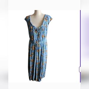 Torrid Blue Floral Apples Print Dress Size 2x
